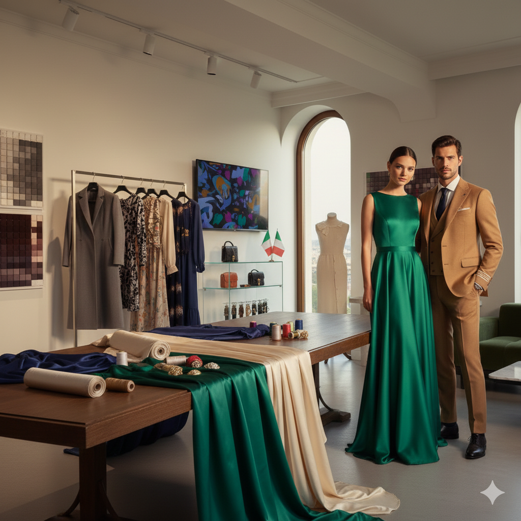 Dettaglio tessuto pregiato italiano per alta moda